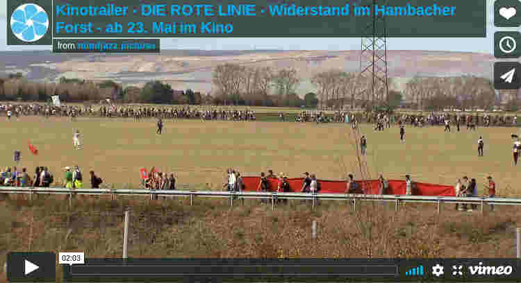 Kinostart des Filmes „Die rote Linie- Widerstand im Hambacher Forst“ am 23.5.2019